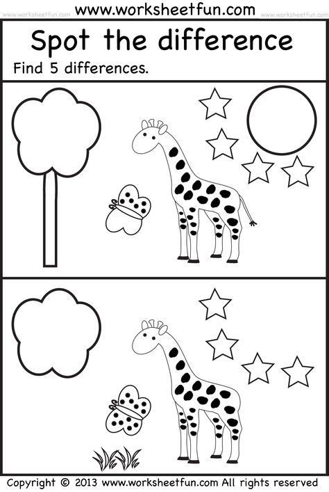 The worksheets are offered in developmentally appropriate versions for kids of different ages. spot the difference (With images) | Kindergarten ...