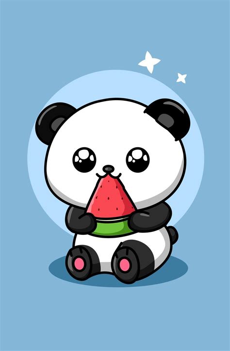 Cute Pandas Eating Watermelon