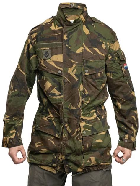 Vintage Dutch Army Parka Shell Jacket Military Camouflage Camo Dpm 90s