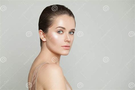 Perfect Female Face Healthy Woman With Clear Skin Stock Photo Image