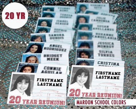 20 Year Maroon Digital Download High School Reunion Name Etsy Canada