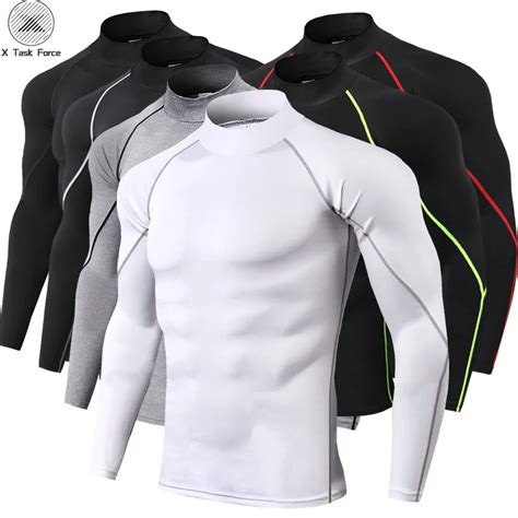 new quick dry running shirt men bodybuilding sport t shirt long sleeve compression top gym t