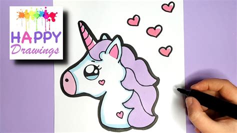 How To Draw Cute Cartoon Unicorn Emoji Happy Drawings My Xxx Hot Girl
