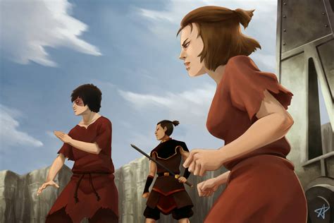 Zuko Suki And Sokka Escaping From The Boiling Rock By Uriko33 On Deviantart