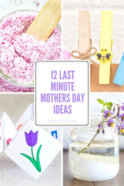 12 Last Minute Mothers Day Ideas Homan At Home Last Minute Diy Mothers Day Ts Diy