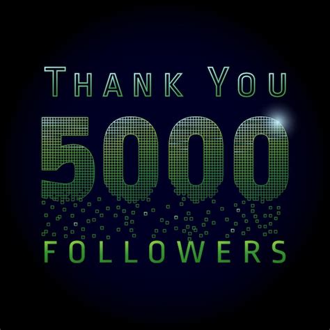 Premium Vector Thank You 5 000 Followers Numbers Vector