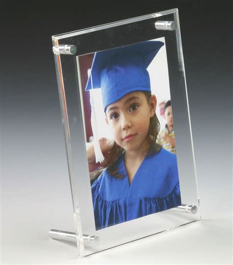 4 X 6 Acrylic Sign Holder With Standoff Hardware Slant Back Clear Acrylic Picture Frames