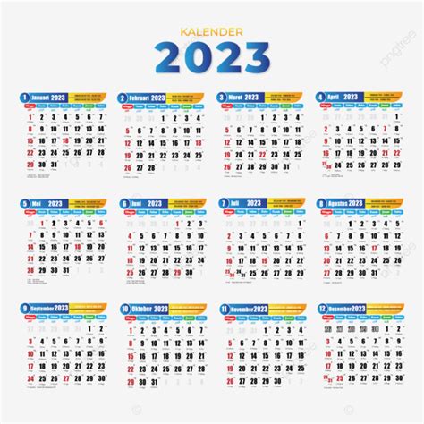 A Calendar For The New Year With Blue And Yellow Numbers On It Which