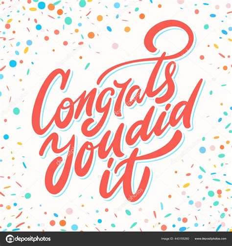 Congrats You Did It Greeting Banner Vector Lettering Stock Vector