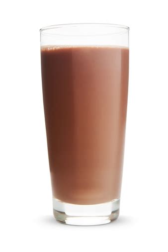 Glass Of Chocolate Milk On A White Background Stock Photo Download