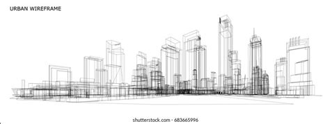 Cityscape Sketch Vector Sketch Urban Architecture Stock Vector Royalty