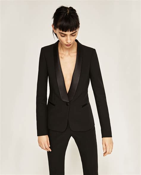 zara black blazer with tuxedo lapel tuxedo women womens tuxedo jacket tuxedo blazer outfit