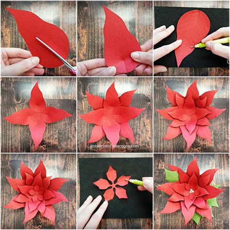 Make Paper Poinsettia Flowers For Christmas Decor Templates And Tutorial