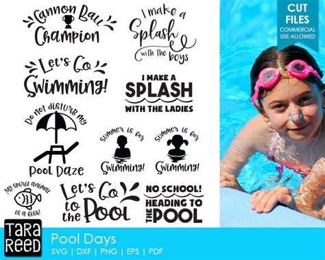 Pool Days Swimming Pool Svg And Cut Files For Crafters Etsy