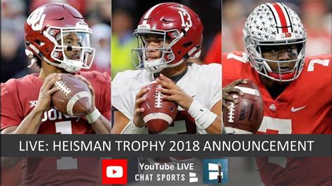 Heisman Trophy 2018 Winner And Live Voting Results Tua Tagovailoa Kyler Murray And Dwayne Haskins