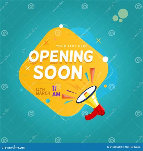 Opening Soon Banner Design Over Vector Illustration Stock Vector