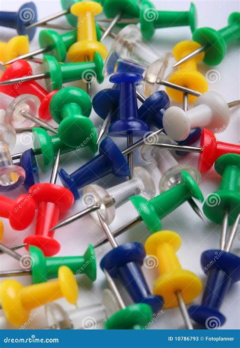 Colorful Pins Stock Image Image Of Yellow Blue Office 10786793