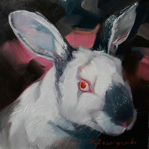 Bunny Art Painting Rabbit Framed Canvas Art Rabbit Oil Etsy