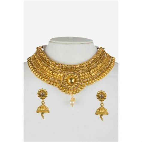 Buy Piah Fashion Gold Plated Antique Rajwadi Fashionimitation Jewellery Stone Choker Necklace