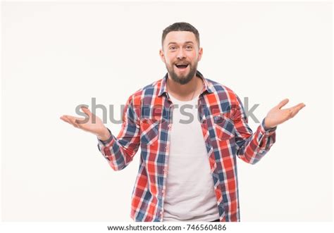Portrait Young Man Asking Questions Hands Stock Photo Edit Now 746560486