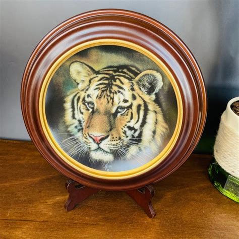 vintage tiger collector s plate lenox big cats of the etsy