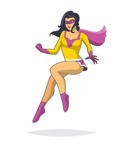 Closed eyes hot female fashion. Female superhero cartoon vector Vector | Premium Download
