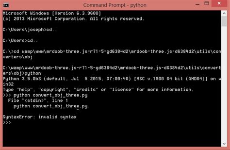 Watch the video explanation about how to install python on windows and run in cmd (solved) online, article, story, explanation, suggestion, youtube. Why can't I run a python script from the Windows Command ...