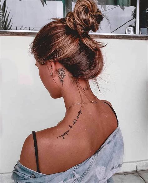 💙 Placement In 2020 Girl Neck Tattoos Neck Tattoos Women Spine Tattoos