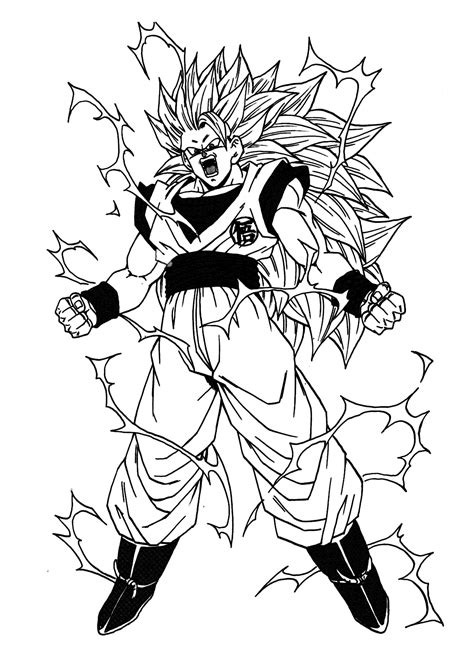 Goku Raivoso Ssj3 Para Colorir Imprimir Desenhos