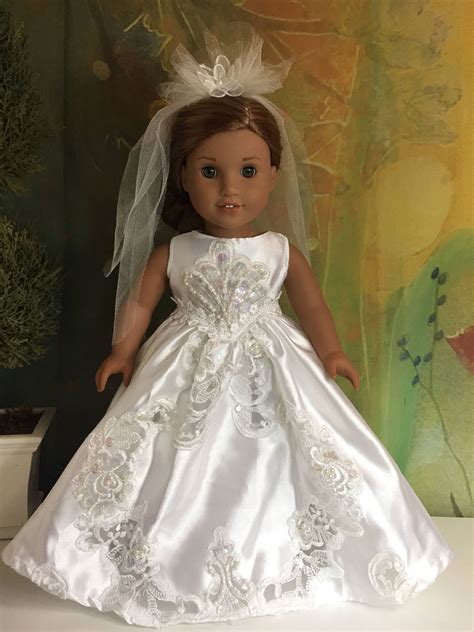 Reserved American Girl Custom Lace Bridal Gown Doll Wedding Dress Lace Bridal Gown American