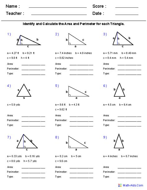 Anne Sheets 7th And 8th Grade Geometry Worksheets Free
