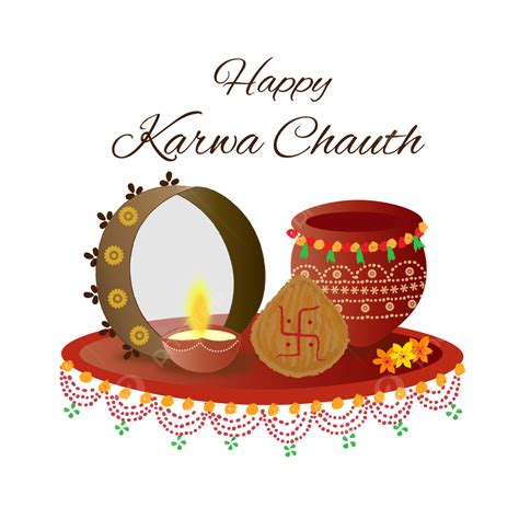 Felice Karwa Chauth Testo Karva Augura Pooja Thali Festival Delle Donne