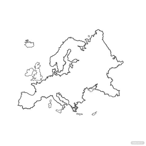 Europe Map Outline Clipart In Illustrator Download