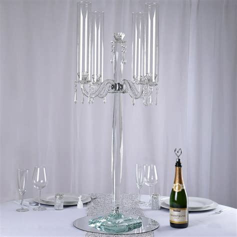 Efavormart 355 Tall Handcrafted 4 Arm Crystal Glass Tabletop