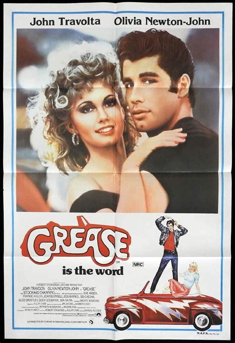 Classic Movie Poster Grease Olivia Newton John John Travolta 50s 24 X