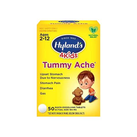 Hylands Homeopathic 4 Kids Tummy Ache Tablets Natural