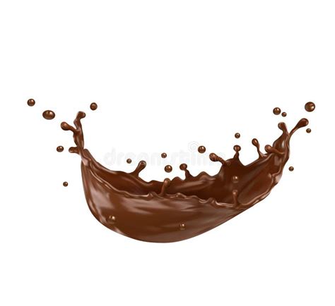 Chocolate Or Milk Wave Swirl Splash With Splatters Stock Vector
