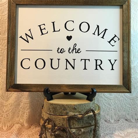 Welcome To The Country 11x14 Reverse Canvas Sign Wood Etsy