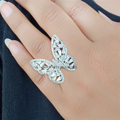 Women Diamond Butterfly Ring Designer Butterfly Ring Etsy Uk