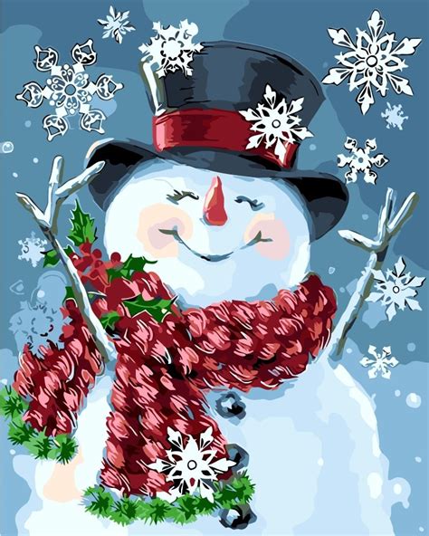Lentz Snowman Winter Painting Picture By Numbers Kits Diy