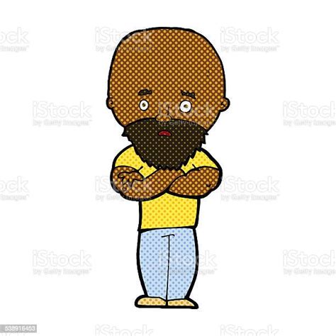 Comic Cartoon Shocked Bald Man With Beard Stock Illustration Download