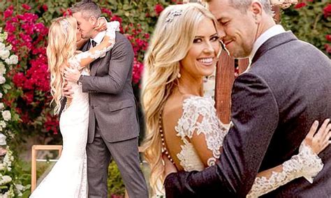 Christina El Moussa Is A Beautiful Bride In White Lace As She Kisses