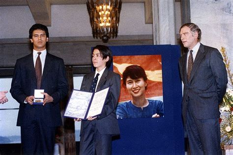 In 1999, her husband died of cancer in britain. 1991: Aung San Suu Kyi's husband Michael Aris and sons ...