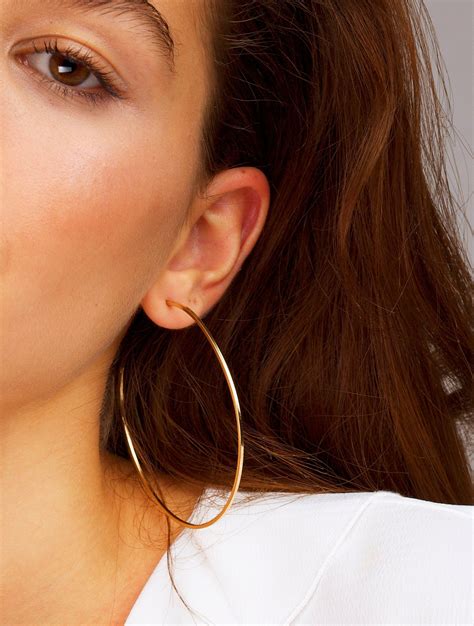 Extra Large Hoop Earrings Gold Thin Earrings Gold Hoops Etsy