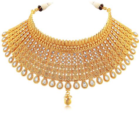 Buy Sukkhi Gold Plated Alloy Kundan Choker Necklace Set Online ₹769