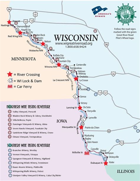 Great River Road Wisconsin Map Map Of Interstate