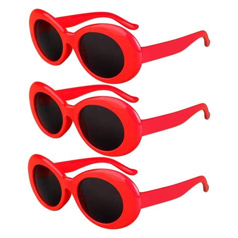 Red Retro Clout Glasses 3 Pack For Party Favors Rap And Hip Hop