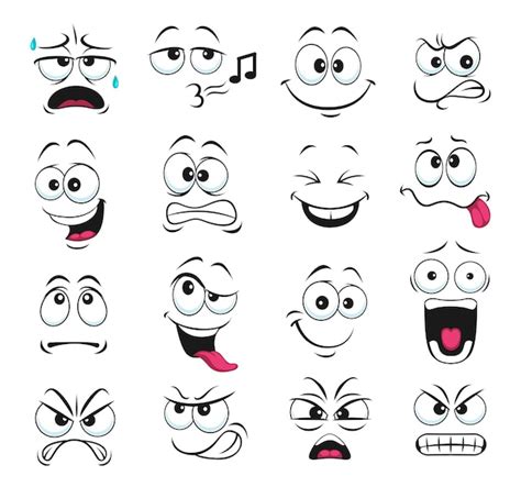 Premium Vector Face Expression Isolated Icons