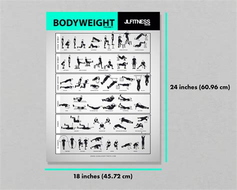 Bodyweight Exercise Poster Set Laminated Chart Set Men And Women Body Weight Workouts For Home