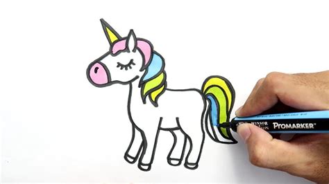 Cara Menggambar Dan Mewarnai Rainbow Unicorn Youtube